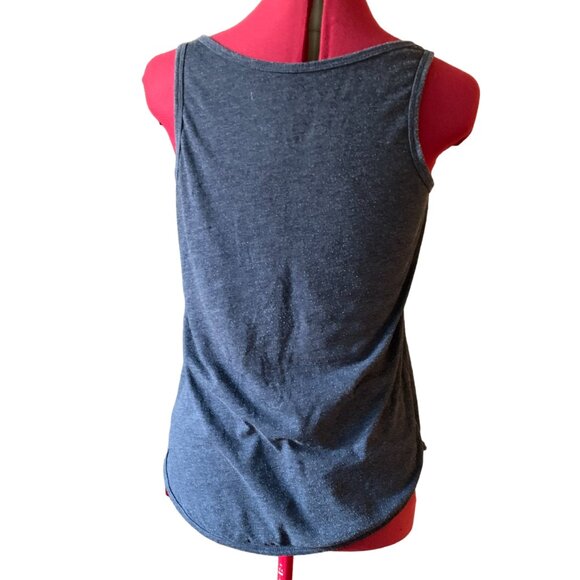 mySTYLE - Gray Tank Top with white flower print - banded neckline - Medium - Picture 5 of 8